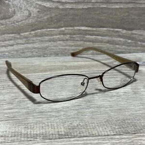 Lulu Guinness L704 MOH Brown Gold Eyeglasses Frames 50-16-130 Oval Women Glamour